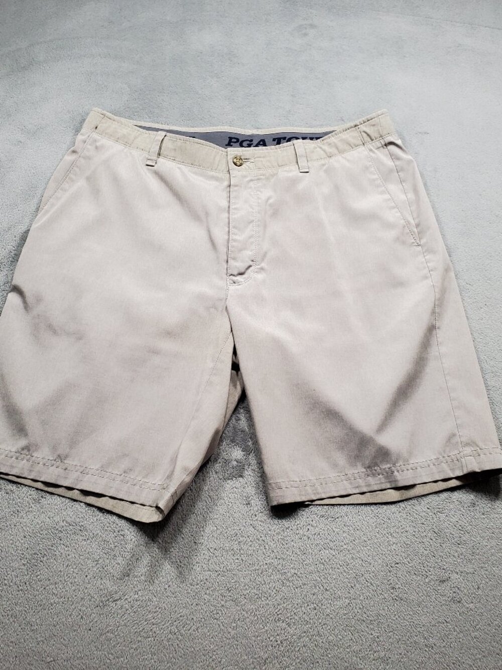 PGA Tour Performance Golf Shorts 4 Pockets Tan Men Sz 36